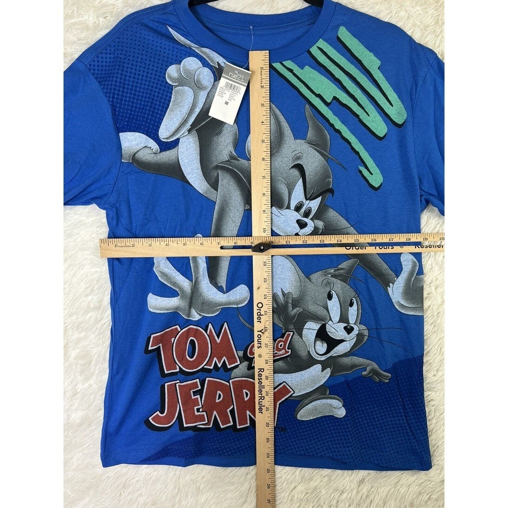 Tom and‎ Jerry Retro Pop Out Graphic Cotton Blue T-Shirt Size M NEW W/Tags RUE21 - Picture 8 of 13